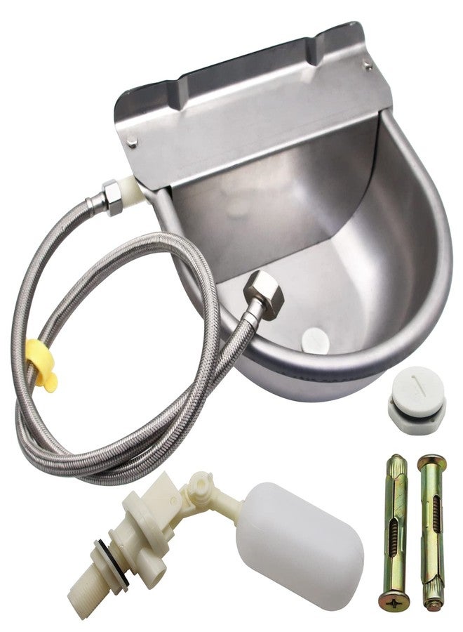 Abustle pig Automatic Horse Drinking Waterer Bowl,Upgrade Stainless Steel Farm Livestock Water Dispenser with Drain Hole and Float Valve for Horse,Dog, Chicken,Goat,Pig (B) - Image 1