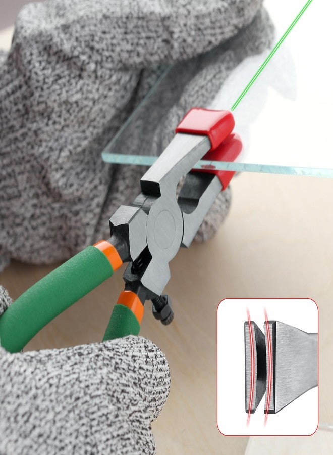 LEONTOOL 6-Inch Glass Running Pliers with Rubber Tips - Curved Jaws for Key Fob & Stained Glass Work - Image 2