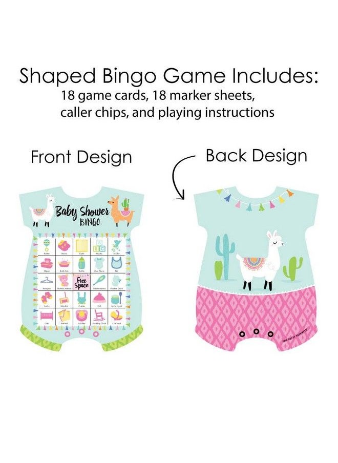 Big Dot of Happiness Whole Llama Fun Picture Bingo Cards And Markers Llama Fiesta Baby Shower Shaped Bingo Game Set Of 18  - Image 4