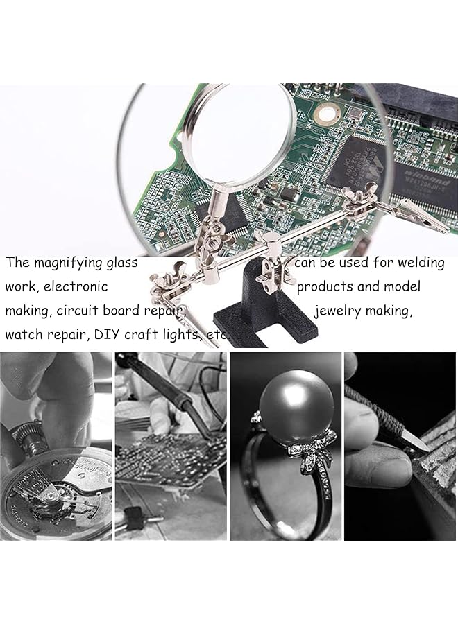 erorex Helping Hands With 2.5X Magnifier Soldering Station With Magnifying Glass Dual Adjustable Alligator Clips Ideal For Crafting Beading Jewelry Making Soldering And Handling Micro Objects - Image 5