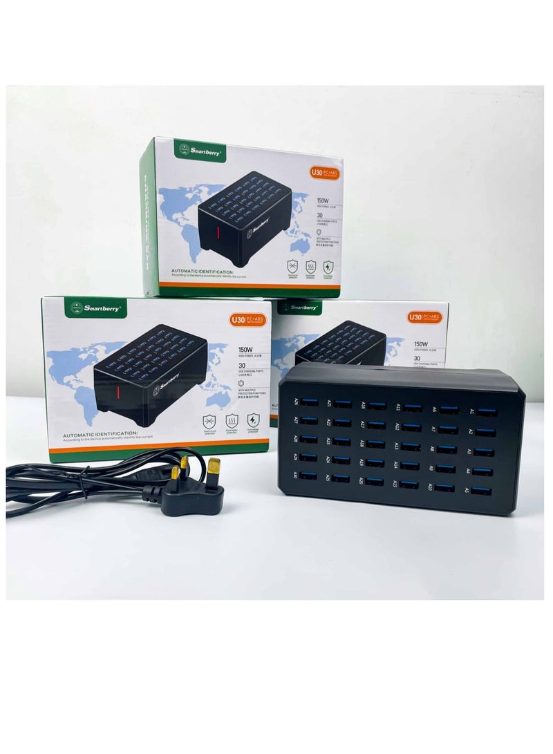 سمارت باري محطة شحن USB ذكية متعددة المنافذ مصممة لشحن عدد كبير من الأجهزة في وقت واحد بقوة 150 واط - Image 3