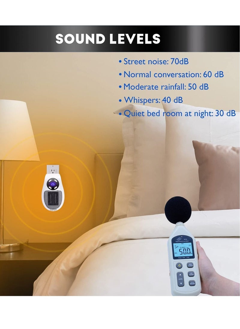 Smart Space Electric Fan Heater, 500W Space Heater with Adjustable Thermostat and Timer and Led Display, Fast Heating, Low Noise, Safe Use, Electric Space Heater for Office and Home