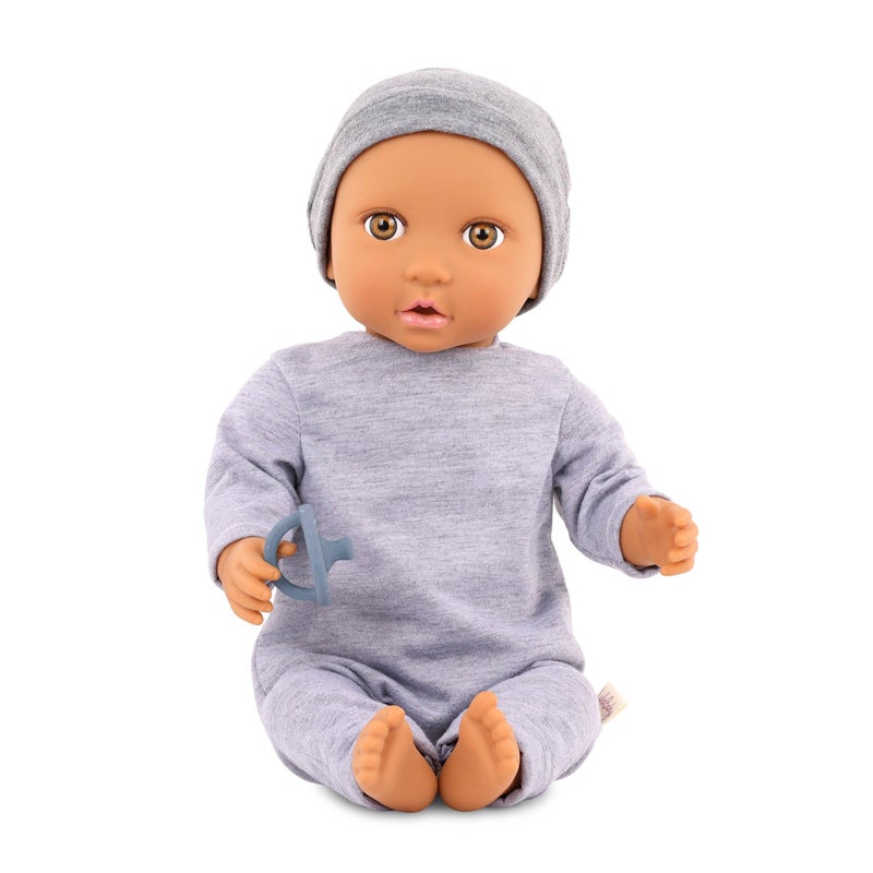 LullaBaby 14Inch Realistic Baby Doll Hazel Eyes Soft Body Romper Pacifier Jumpsuit Hat Pretend Play Baby Boy Doll Ages 2 - Image 2