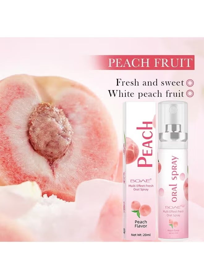 BOAE Multi Effeet Fresh Oral Spray 20ml, Bad Breath Treatment for Adults, White Peach Flavor Mouth Freshener, Effective Puriping Oral Air, Breath Freshener Spray, Oral Care Spray, Mouth Healthy Care - Image 3