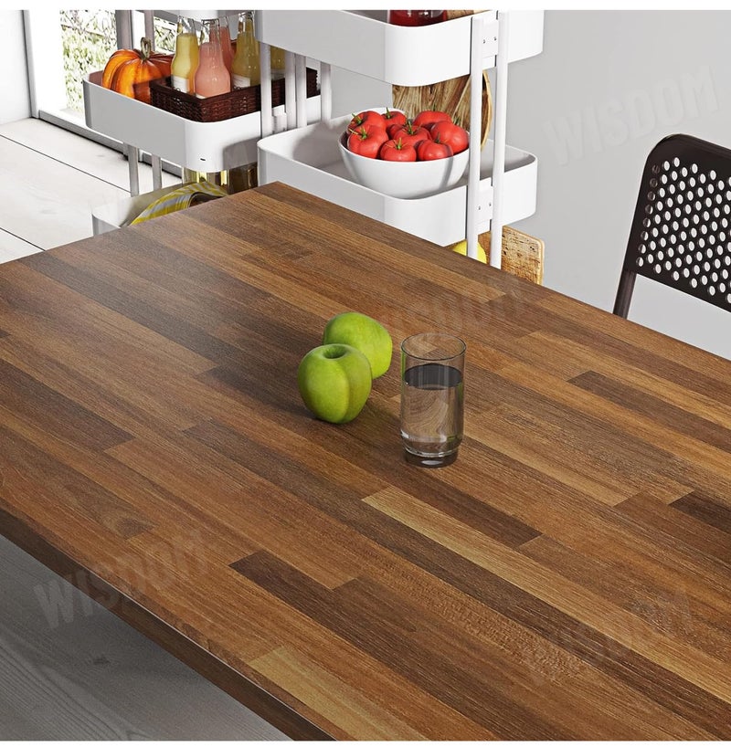 WISDOM Self Adhesive Vinyl Wood Graingeometric Wallpaper For Furniture Vinyl Stickers Wooden Door Desktop Wall Papers Kitchen-Cupboard/Shelf Liner Sheet(12 X 100 Inch,Wood Box),Brown - Image 3