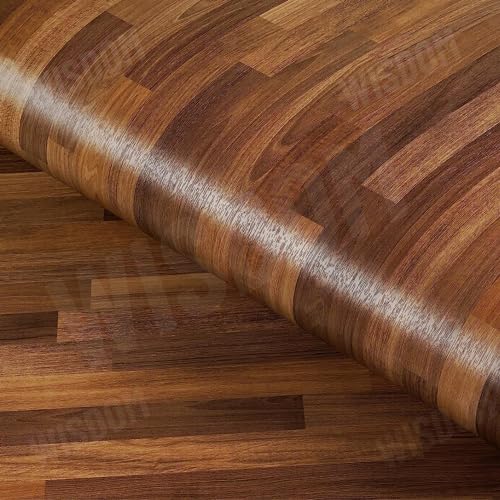 WISDOM Self Adhesive Vinyl Wood Graingeometric Wallpaper For Furniture Vinyl Stickers Wooden Door Desktop Wall Papers Kitchen-Cupboard/Shelf Liner Sheet(12 X 100 Inch,Wood Box),Brown - Image 1