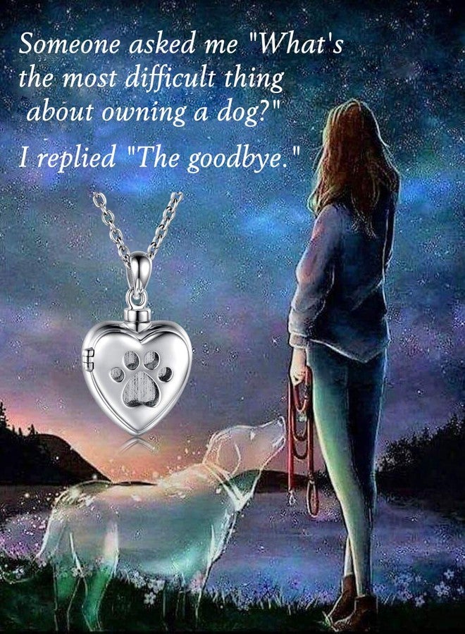 MANBU 925 Sterling Silver Cremation Jewelry for Pet Ash - Memorial Ash Pendant Urn Necklace for Dog Cat Women Remembrance Keepsake Gift for Loss of Loved Furry Friend (pet urn Locket Necklace) - Image 4