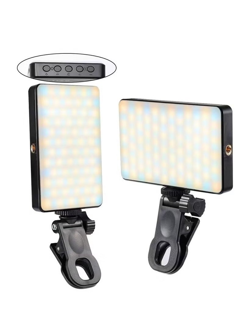 120 LED Selfie Fill Light With Front & Back Phone Clip, 3000mAh Rechargeable ,3 Modes with 10 Level,Portable Clip on Light for Phone/Tablet/Laptop, Zoom Call TikTok Video Fill Light  - Image 1