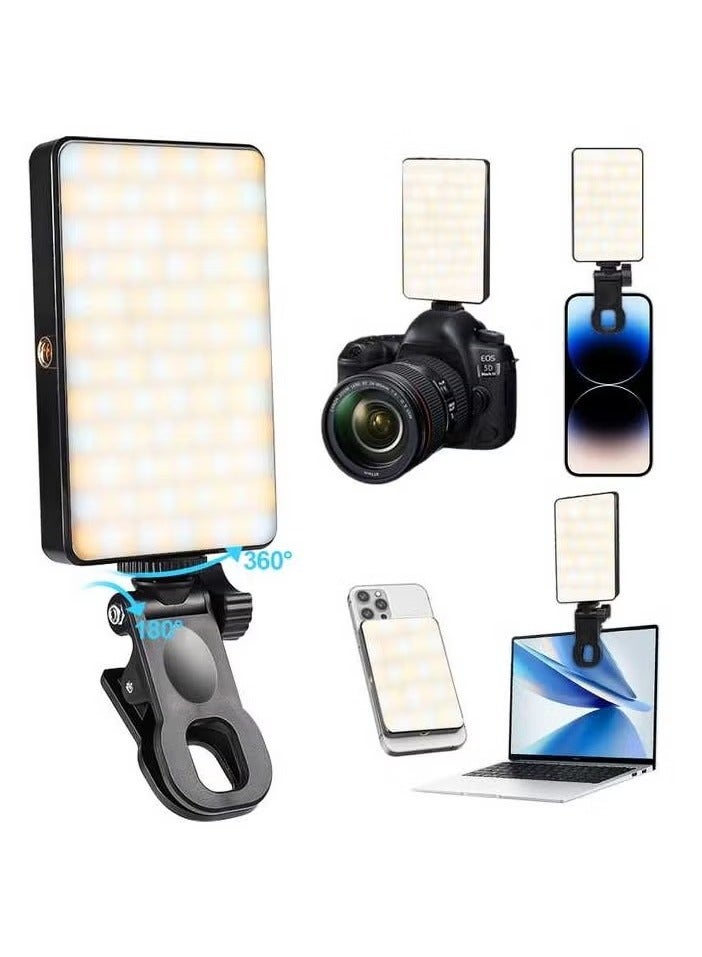 120 LED Selfie Fill Light With Front & Back Phone Clip, 3000mAh Rechargeable ,3 Modes with 10 Level,Portable Clip on Light for Phone/Tablet/Laptop, Zoom Call TikTok Video Fill Light  - Image 2