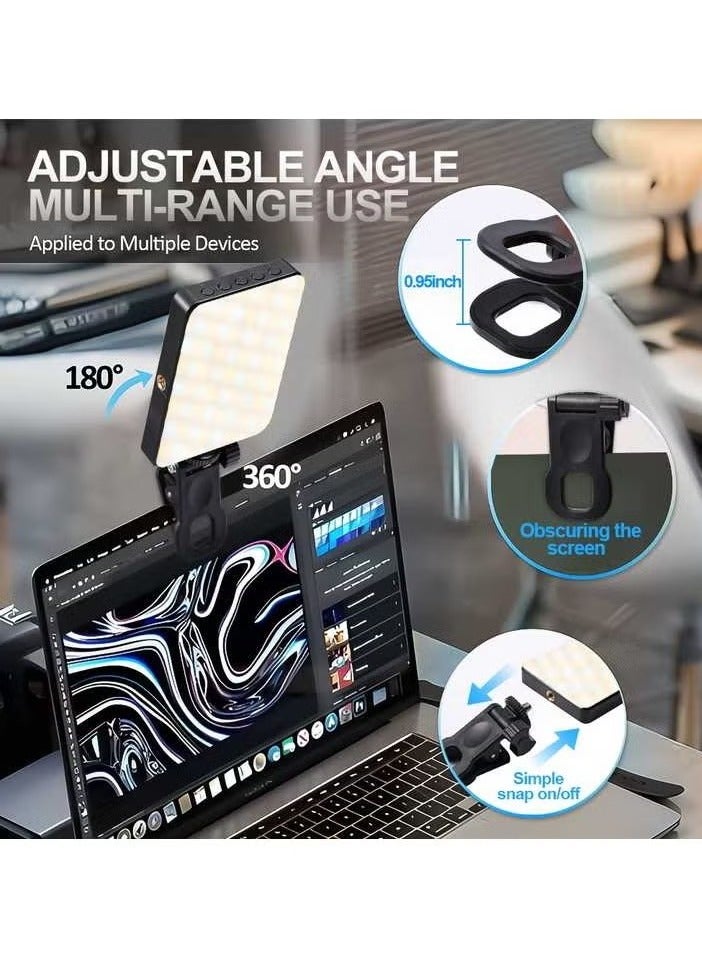 120 LED Selfie Fill Light With Front & Back Phone Clip, 3000mAh Rechargeable ,3 Modes with 10 Level,Portable Clip on Light for Phone/Tablet/Laptop, Zoom Call TikTok Video Fill Light  - Image 4
