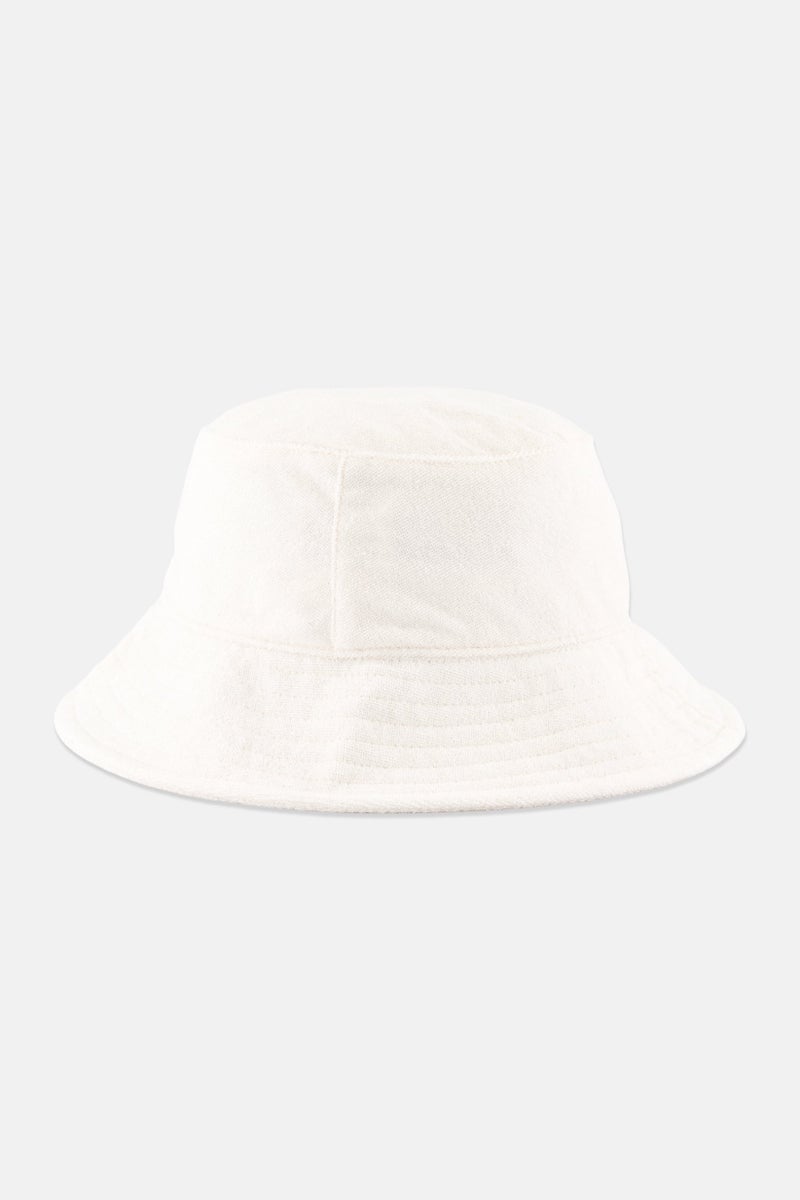 H&M Women Embroidered Terry Bucket Hat, Ivory  - Image 2