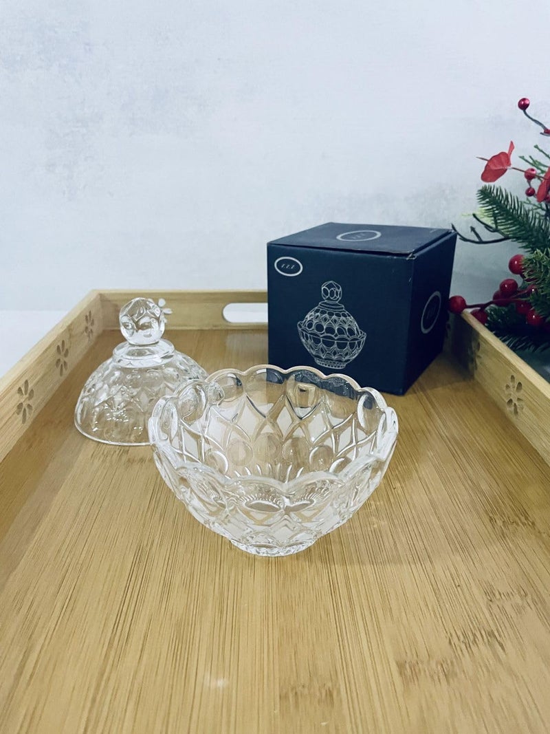 Crystal Diamond Glass Jar Food Storage Organization Candy Box Sugar Bowl Storage Jar with Lid (Crystal Candy jar) (Candy bowl) - Image 4
