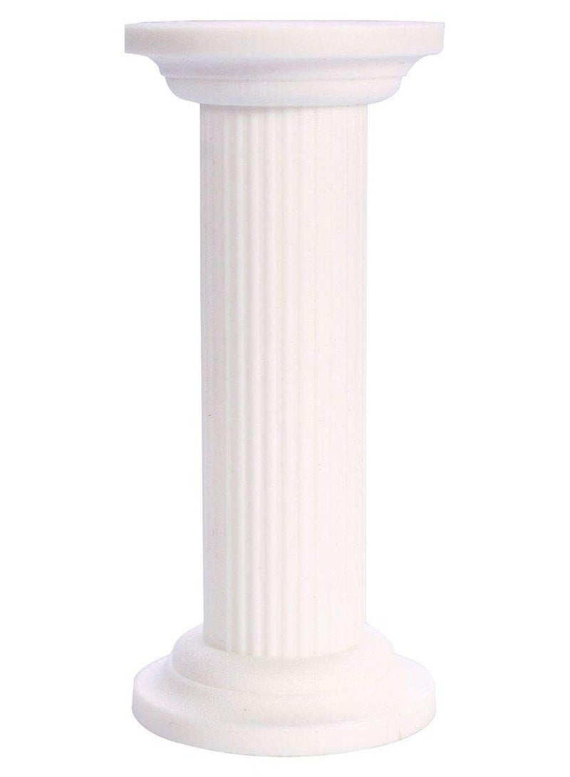 CHOCO DECOR أعمدة كعكة بلاستيكية بيضاء 6 بوصة 6 قطع من شوكولاتة ديكور - Image 1