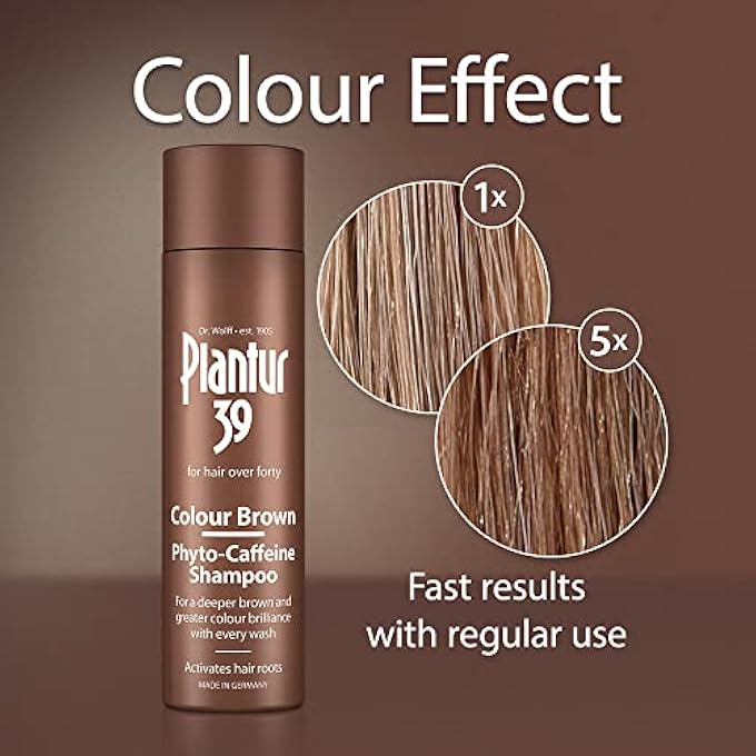 Plantur 39 PHYTO-CAFFEINE BROWN COLOURED SHAMPOO FOR WOMEN 40+, 250ML -COVERS GREY HAIR & LIGHT ROOTS, PREVENTS MENOPAUSAL HAIR LOSS, IMPROVES HAIR HEALTH WITHOUT DAMAGE, ENHANCES BROWN COLOUR & SHINE - Image 3