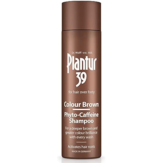Plantur 39 PHYTO-CAFFEINE BROWN COLOURED SHAMPOO FOR WOMEN 40+, 250ML -COVERS GREY HAIR & LIGHT ROOTS, PREVENTS MENOPAUSAL HAIR LOSS, IMPROVES HAIR HEALTH WITHOUT DAMAGE, ENHANCES BROWN COLOUR & SHINE - Image 1