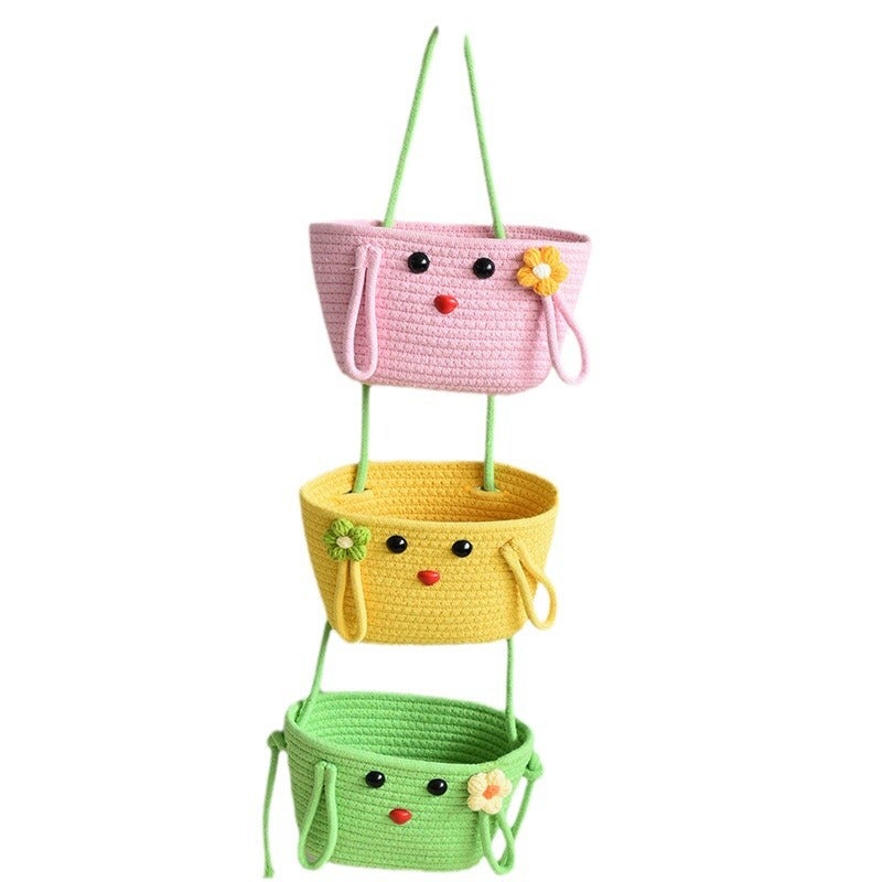 3-Tier Hanging Storage Basket with Cute Cartoon Design - Image 5