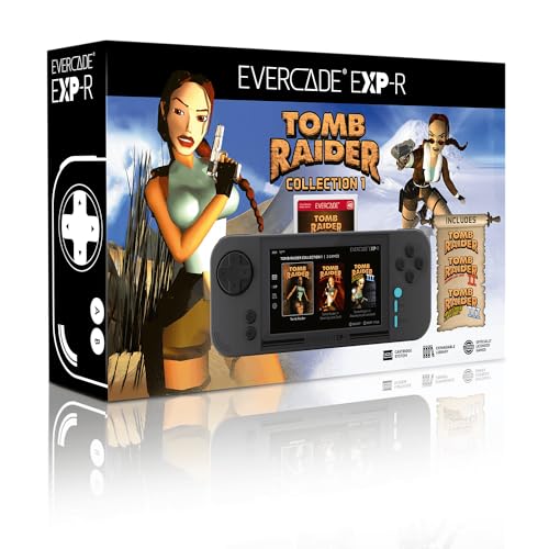 Evercade EXP-R Retro Gaming Handheld Console with Tomb Raider 1, 2 & 3 - Image 1