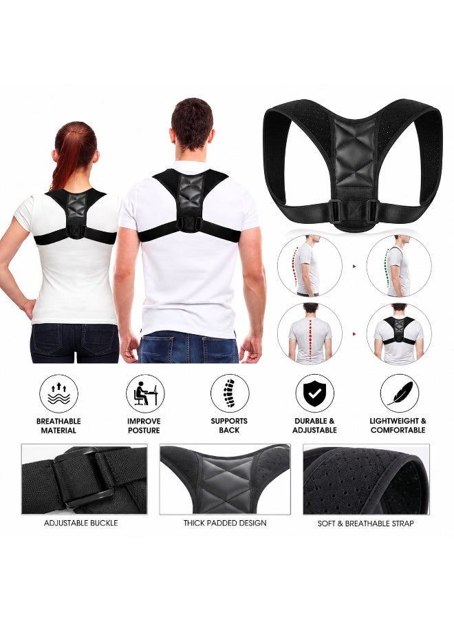 Adjustable Posture Corrector Back Support Belt for Men & Women, Shoulder & Upper Back Brace - Image 1