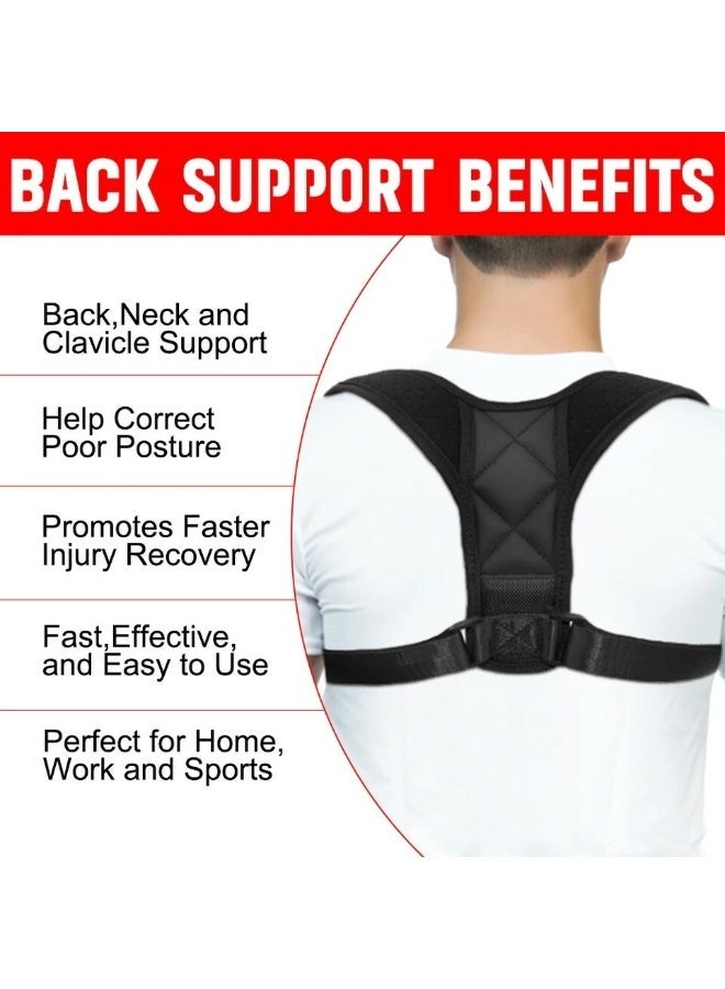 Adjustable Posture Corrector Back Support Belt for Men & Women, Shoulder & Upper Back Brace - Image 3