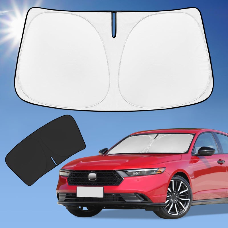 ZOIBV for Honda Accord 20232024 2025 2026 Sun Shade Sunshade Windshield Cover 4Layer Front Window Shade Custom Fit for Honda 11th Gen Sun Visor 240T Foldable Shade Blocks UV Rays Car Accessories