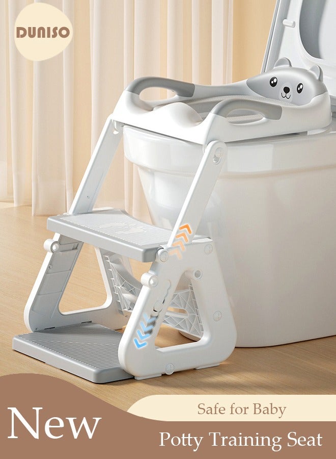 DUNISO 3-in-1 Kids Potty Training Toilet Seat with Step Stool Ladder,Toddlers-Comfortable Safe Potty Seat with Anti-Slip Pads Folding Ladder for Boys and Girls - Image 1