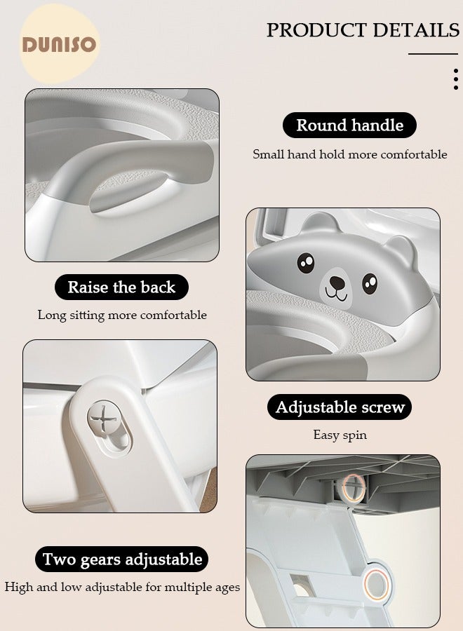 DUNISO 3-in-1 Kids Potty Training Toilet Seat with Step Stool Ladder,Toddlers-Comfortable Safe Potty Seat with Anti-Slip Pads Folding Ladder for Boys and Girls - Image 5