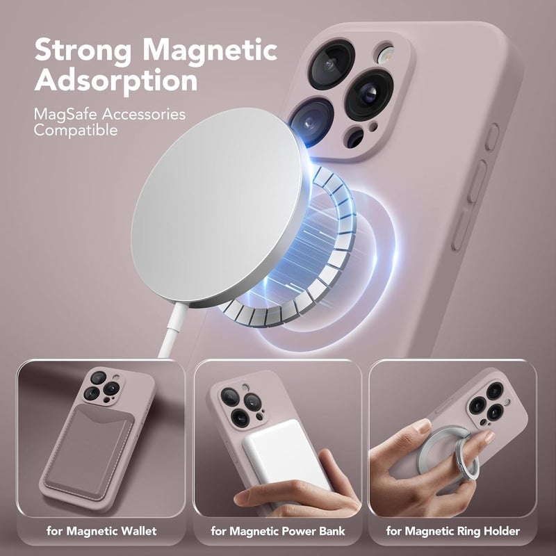 SUYDANBOX for Magnetic for iPhone 14 Pro Case, Compatible with MagSafe, [Full Camera Protection][Screen Protector] Silicone Shockproof Protective Phone Case for iPhone 14 Pro 6.1", Hazel - Image 2
