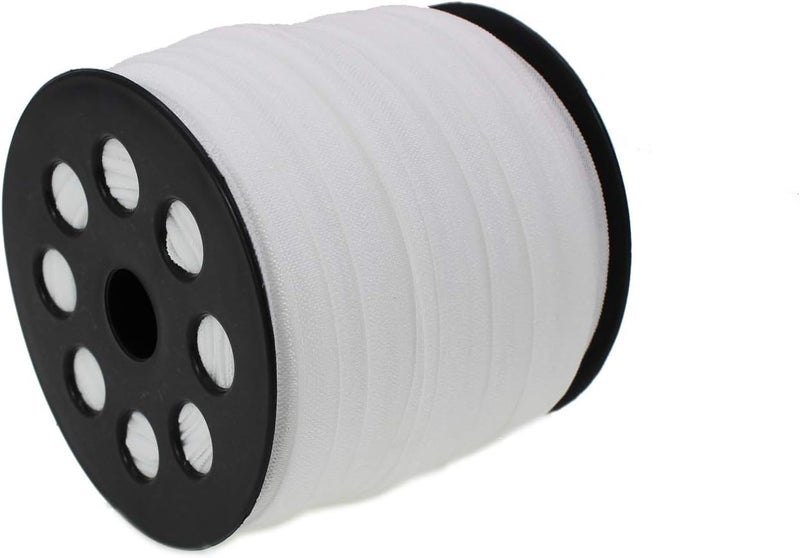 JESEP White Fold Over Elastic 5/8 Inch 15mm Wide Bands for Sewing 40 Yards - Headbands Ribbon Straps Trim for Baby Girls Hair Bow DIY Hair Ties - Image 3