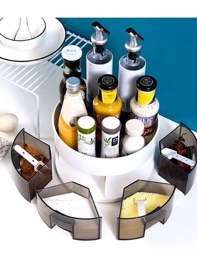 Cady One Revolving Spice Rack and Organizer with Plastic Spoons, 360 Degree Rotating Plastic Spice Storage Rack  - Image 2