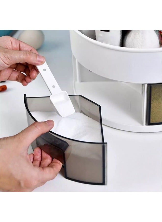 Cady One Revolving Spice Rack and Organizer with Plastic Spoons, 360 Degree Rotating Plastic Spice Storage Rack  - Image 4