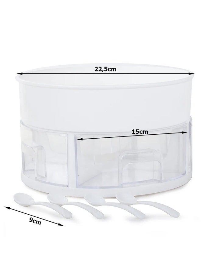 Cady One Revolving Spice Rack and Organizer with Plastic Spoons, 360 Degree Rotating Plastic Spice Storage Rack  - Image 5