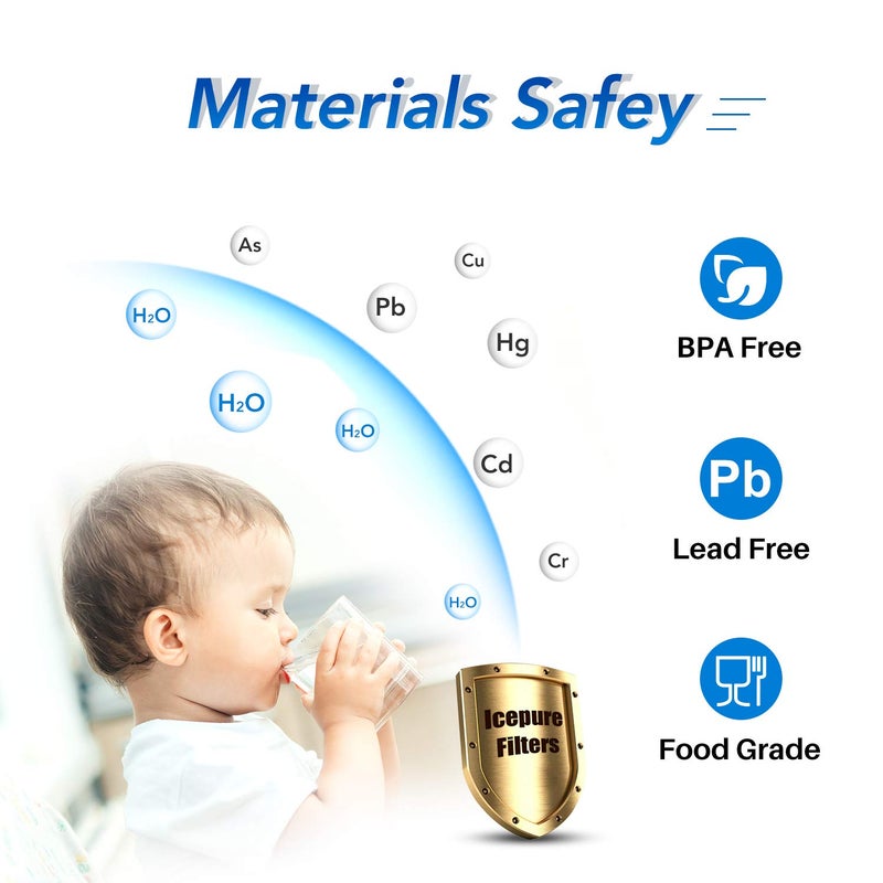 Icepure Rwf0600A بديل لـ Ge Mwfint 197D6321P006 Wfc1201 Gsh25Jsddss Pshs6Pgzbess Sgf-G9 Rwf1060 فلتر مياه الثلاجة 2 حزمة - Image 4