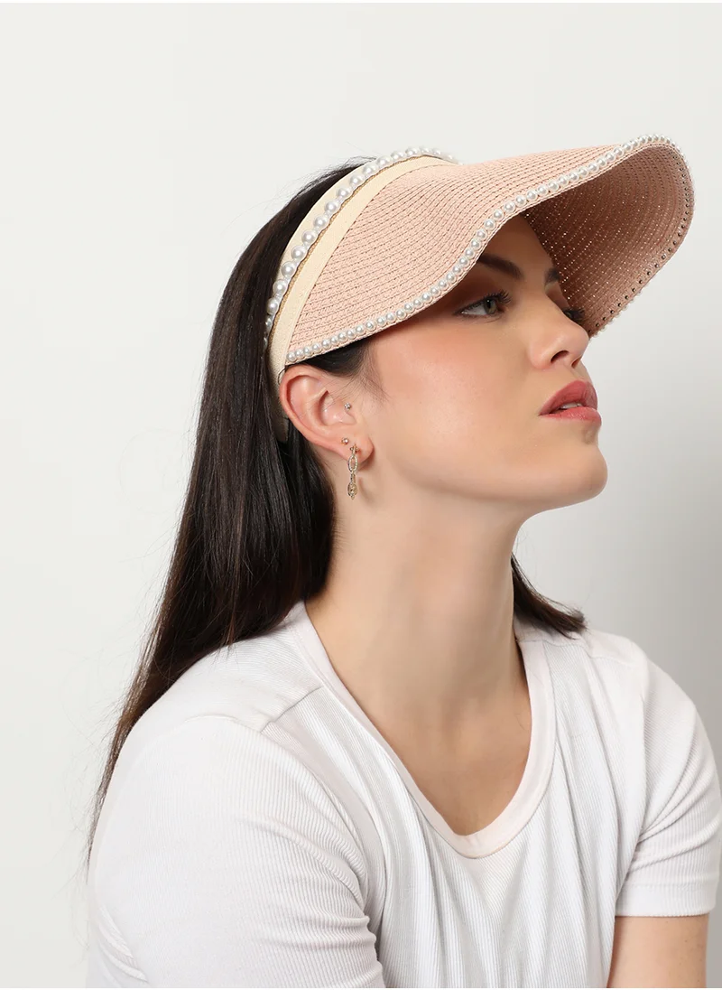 Haute Sauce Beige Stylish Textured Hat