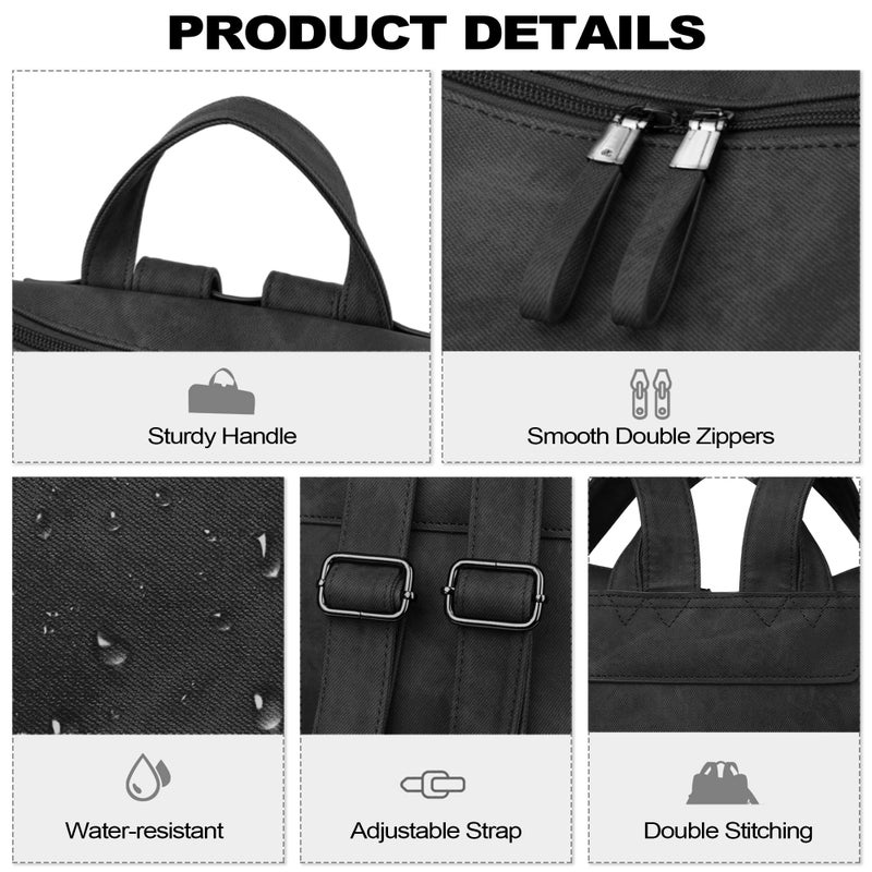 Dora & Liz Backpack Purse for Women, Pu Leather Designer Travel Backpack, Fashion Work Ladies Shoulder Bag Handbag (Black-3) - Image 5