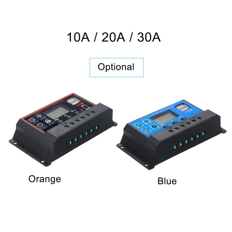 جهاز تحكم بالشحن الشمسي 30 أمبير أزرق مع منفذي USB مزدوجين - منظم ذكي متعدد الحماية لبطاريات الرصاص الحمضية - Image 5