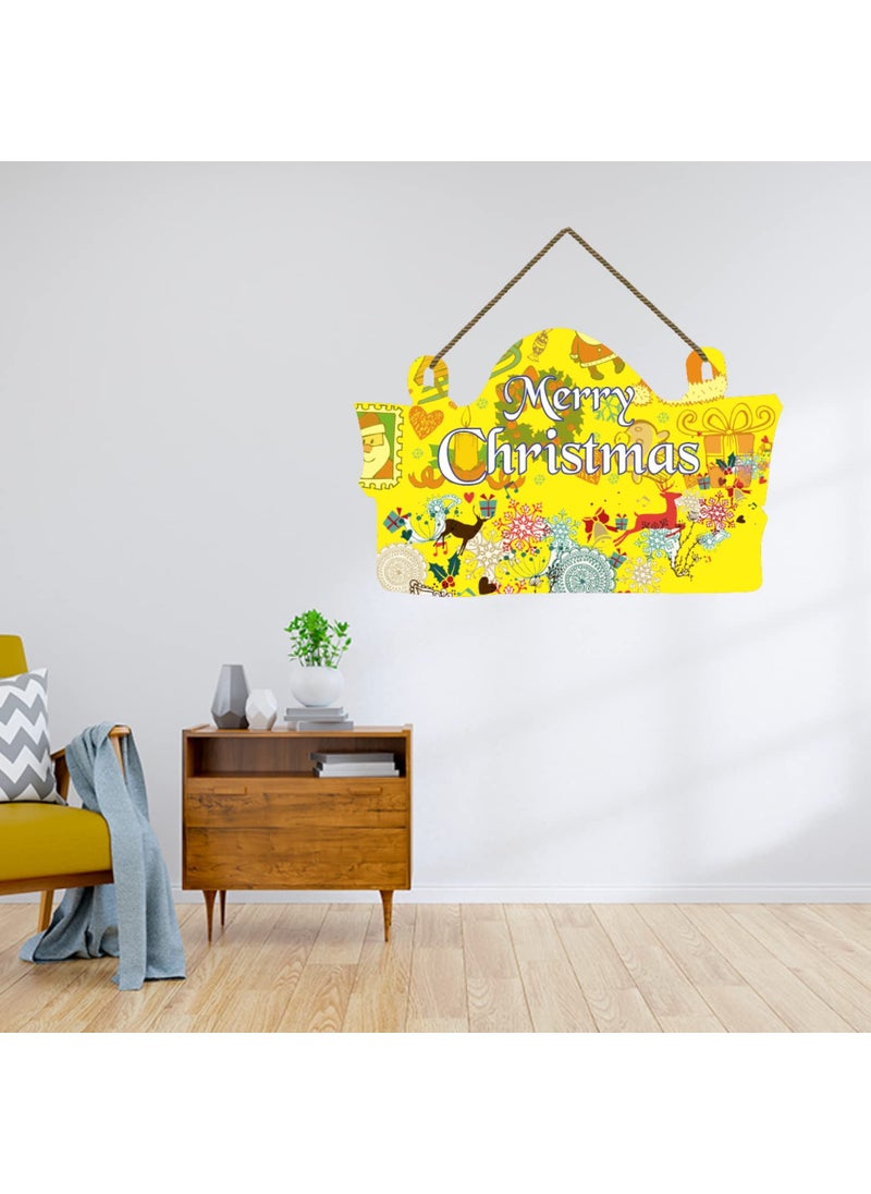 Webelkart Webelkart® Premium Merry Christmas Printed Wall Hanging/Front Door Hanging for Home and Christmas Decorations Items (10 x 8 Inches)  - Image 4