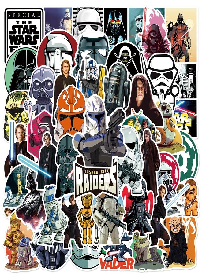 RUBANG 50pcs Star Wars Stickers for Water Bottle, Cool Movie Waterproof Vinyl Decal for Adult Teen Kids Laptop Skateboard Phone Travel Case Bike Guitar Computer Helmet - Image 2