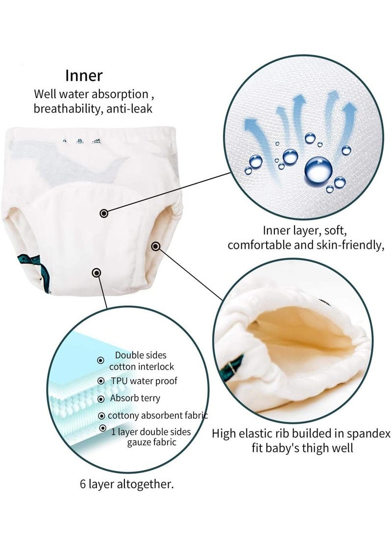 بيوينتي 4 قطع من سراويل تدريب الأطفال على استخدام المرحاض، ملابس داخلية للتدريب على استخدام المرحاض قابلة للتنفس - Image 4