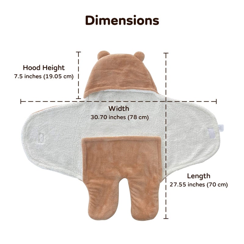 MYLO Mylo Baby Ultra-Soft Cute Baby Pack of 2 | Swaddling Wrapper | All Season Ac Blanket -Multipurpose | Hoodie Teddy Bear|0-6 Months (Mint Green+Light Brown) - Image 5