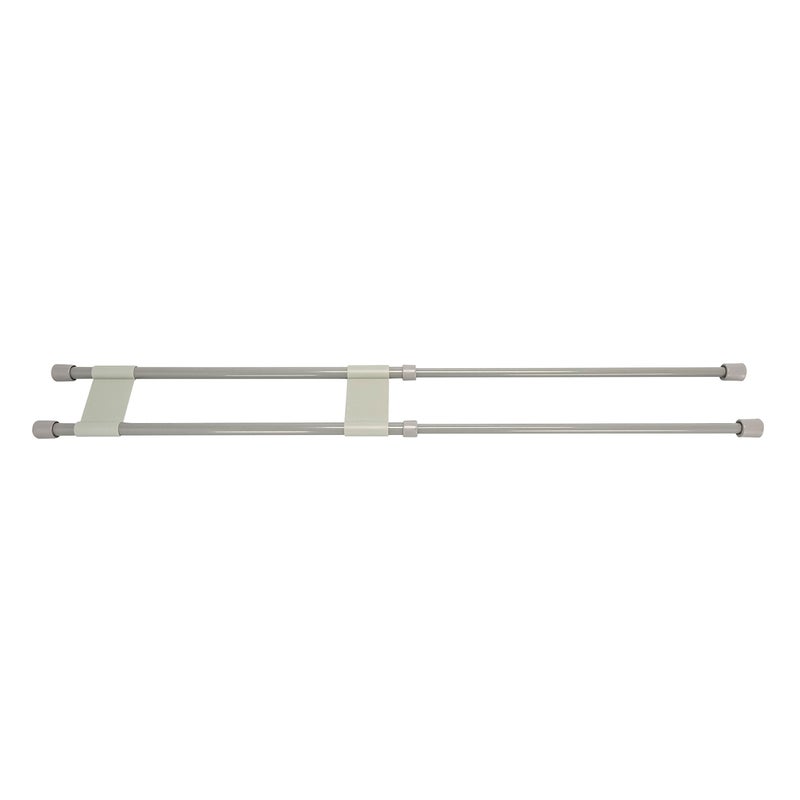 Camco 28 Double RV Refrigerator Bar Holds Food and Drinks in Place During Travel Prevents Messy Spills Spring Loaded and Extends Between 16 and 28 Gray 44075 - Image 2
