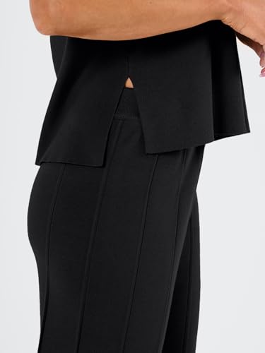 LILLUSORY 2 Piece Sets for Women Summer Vacation 2025 Lounge Outfits Matching Two Pcs Spring Knit Tracksuits Sweat Suits Black XL - Image 5