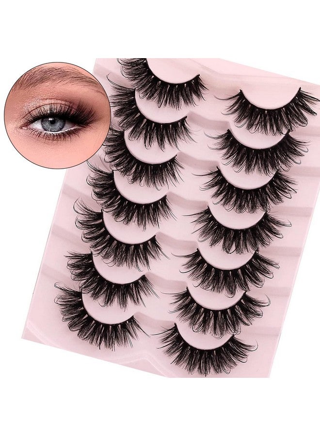 DYSILK Mink Eyelashes Fluffy Lashes - Eye Lashes 7 Pairs 8D Dramatic Lashes Faux Mink Eyelashes Naturales Long Wispy Fluffy Natural Look False Eyelashes Long Lashes Pack Mink Lashes Soft Reusable - Image 1