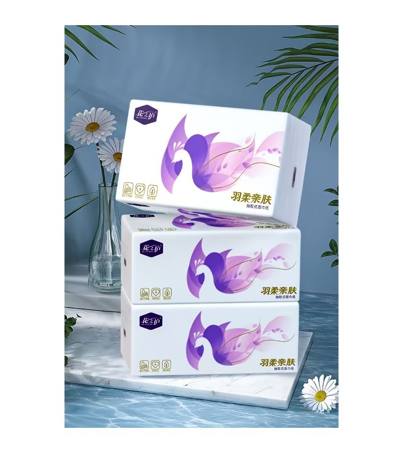 500 Sheets Per Pack Facial Tissue Paper Feather Soft And Gentle On Skin 5 Layer Pull Out Type Extra Thick And Large Resilient Suitable For Babies And Mothers Cleaning Tissues Can Be Used With Water - Image 2
