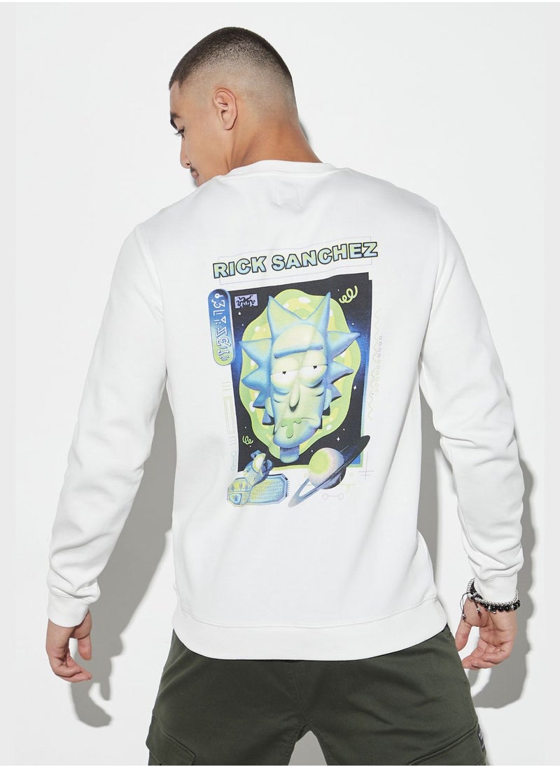 SP Characters - Rick And Morty Graphic Print Sweatshirt - Image 1