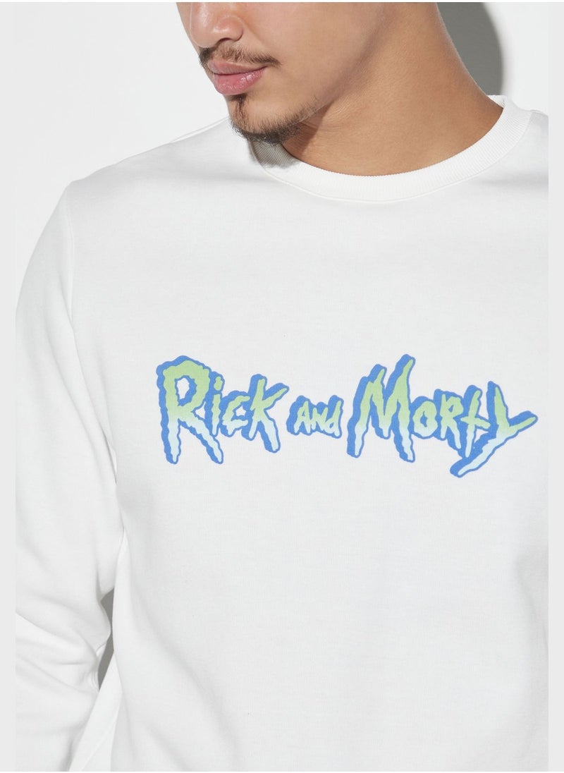 SP Characters - Rick And Morty Graphic Print Sweatshirt - Image 1