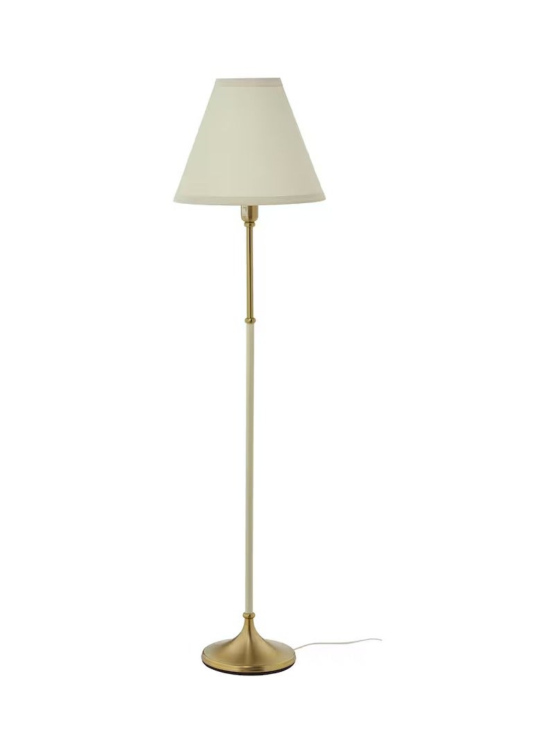 Floor Lamp, Stand Lamp for Living Room with Lamp Shade, Beige Floor Lamps for Bedroom, Brass/Beige, 143cm  - Image 1