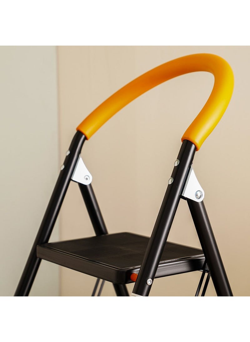Milano Arnold Household Step Ladder (Ty12)-2 Steps Orange/Black R26902A - Image 5
