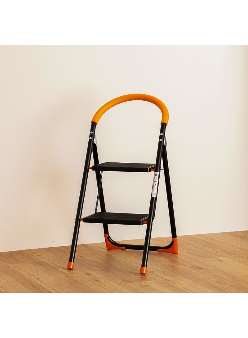 Milano Arnold Household Step Ladder (Ty12)-2 Steps Orange/Black R26902A - Image 1