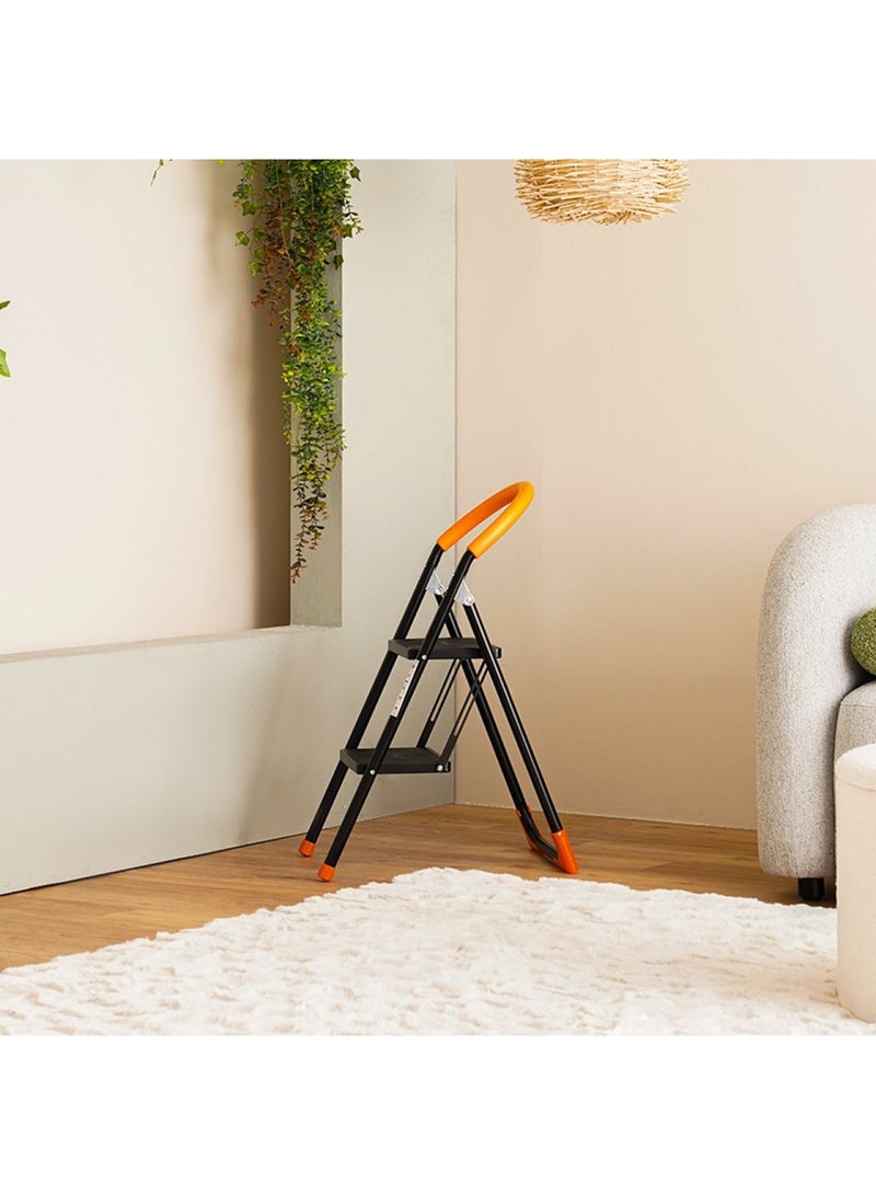 Milano Arnold Household Step Ladder (Ty12)-2 Steps Orange/Black R26902A - Image 2