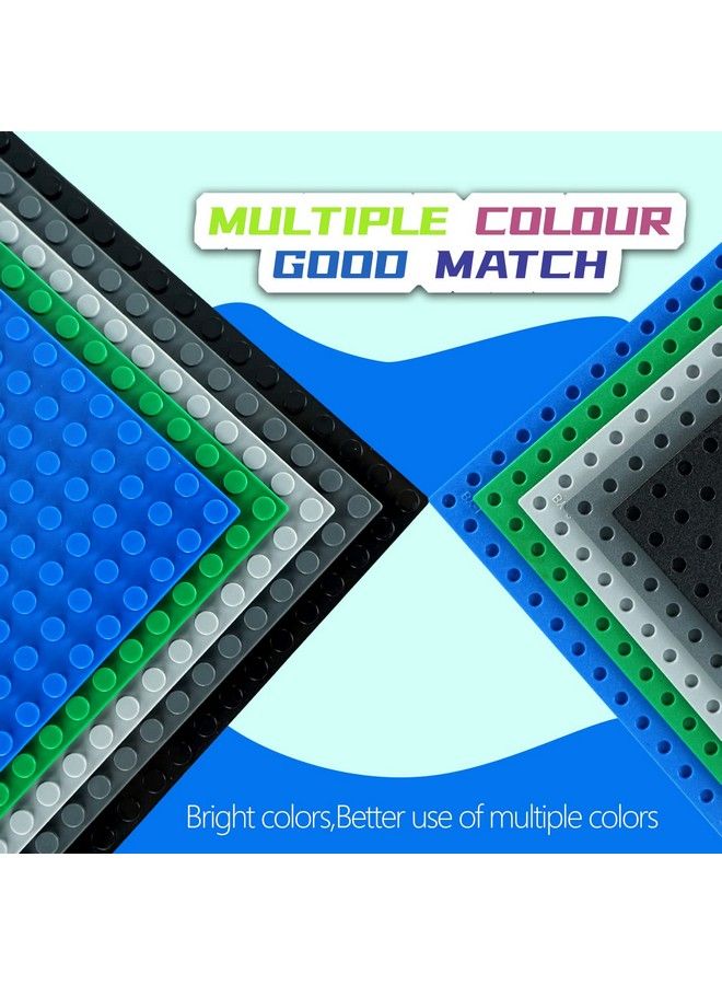 EKIND 4 قطع قاعدة بناء لاصقة ذاتية 5" × 10" متوافقة مع كتل بناء بركyard جميع العلامات التجارية الكبرى (أزرق) - Image 5